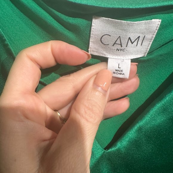 CAMI 100% Silk Camisole - L - Kelly Green - Picture 3 of 5